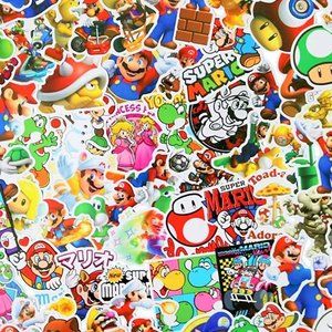 Mario Stickers 25pc Water Bottle Laptop Hydroflask Notebook Nintendo Video Game